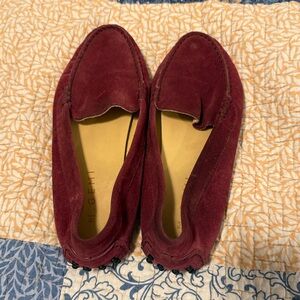 M. Gemi Women's Deep Red Suede Driver Loafers size 8